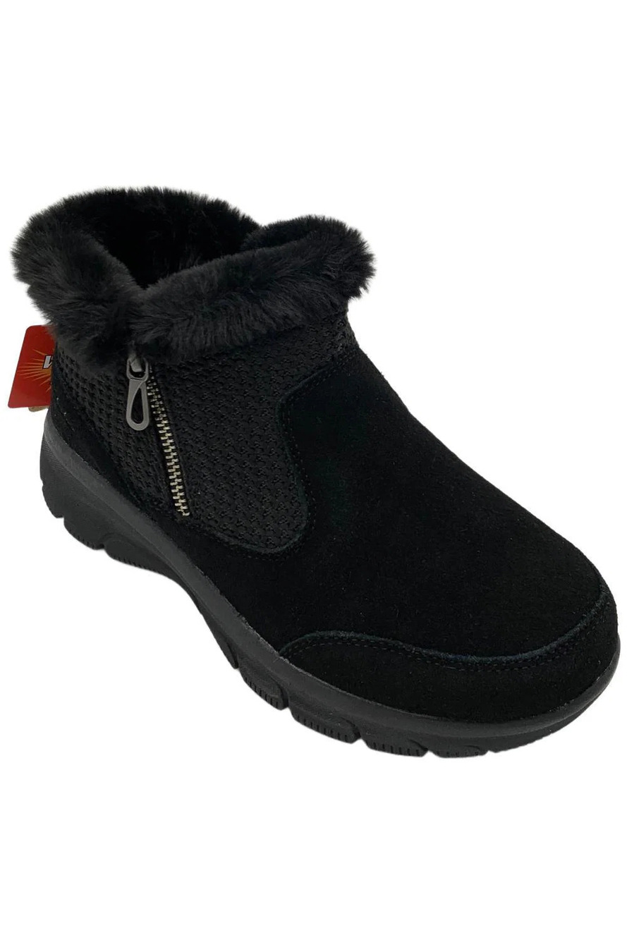 Skechers Women's Easy Going Sweater Knit Ankle Boots Black - Medium